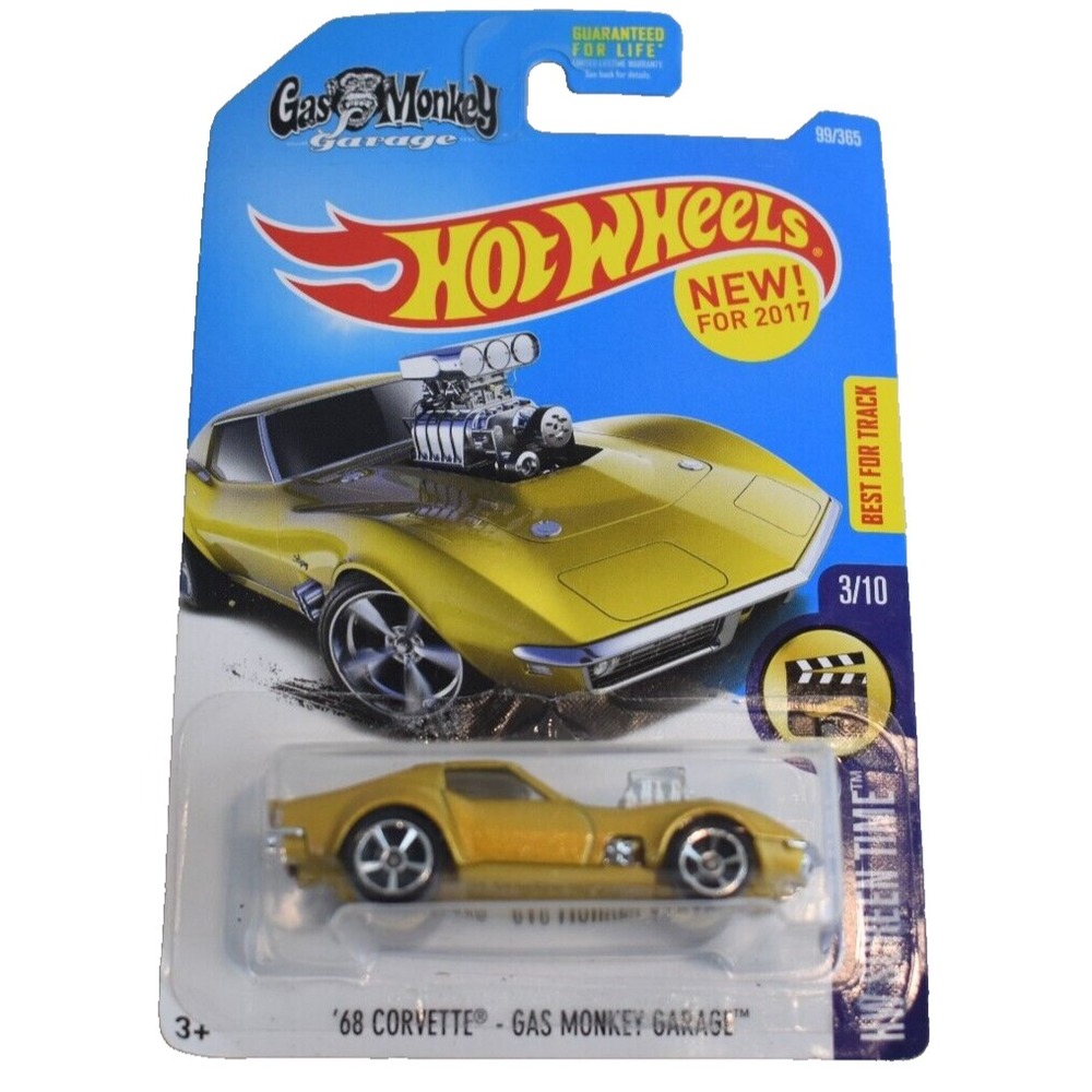 2017 Hot Wheels HW Screen Time 3/10 Gold Gas Monkey Garage '68 Corvette #99 Car